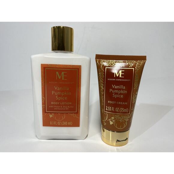 Modern Expressions Vanilla Pumpkin Spice Body Lotion and Foot Cream Set - Picture 1 of 5